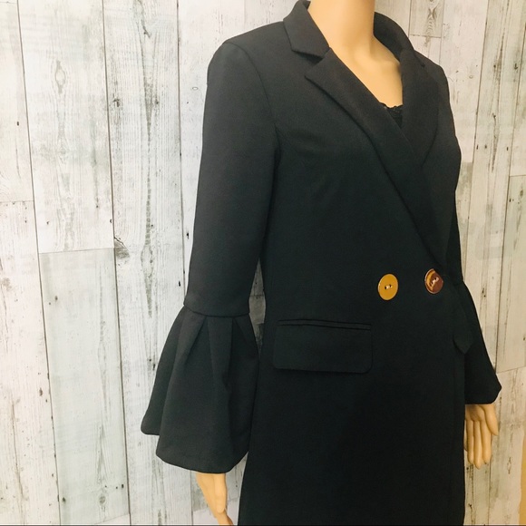 Endless Rose Ruffle Sleeve Two Button Blazer - Picture 2 of 7